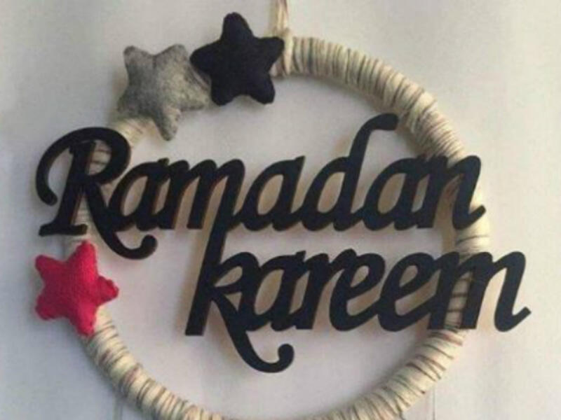 Angham posted a Ramadan Kareem home design as a Ramadan greeting to her followers