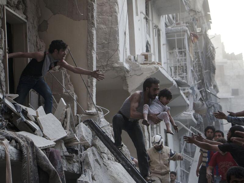 A mortar attack of two Palestine refugee children near the Palestinian refugee camp of Jaramana (AFP/File Photo)