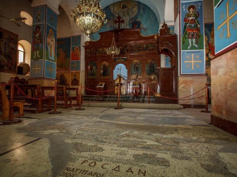 Byzantine Church of Saint George at Madaba, Jordan
This rather modest 19th-century Greek Orthodox church houses a treasure of early Christianity. In 1884 Christian builders came across the remnants of a Byzantine church on their construction site (Screenshot) 