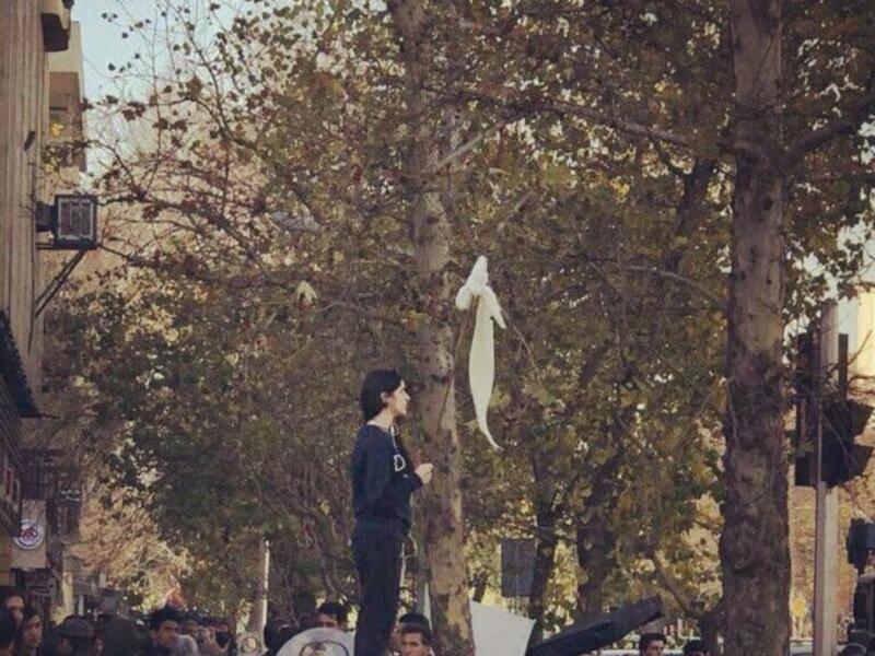 She was labeled a “symbol of defiance,” but now the Iranian activist who waved her hijab in protest last month has reportedly gone missing (Twitter)
