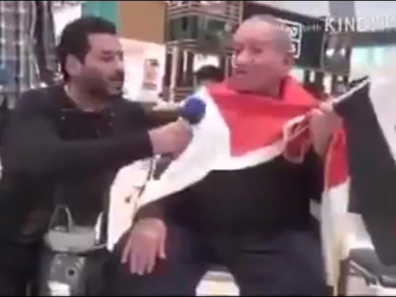 Reportedly one of the many Jews of Iraqi heritage living abroad, Daoud Jibril was filmed waiting for soccer players arriving from Iraq for a match in Australia last year (Facebook)