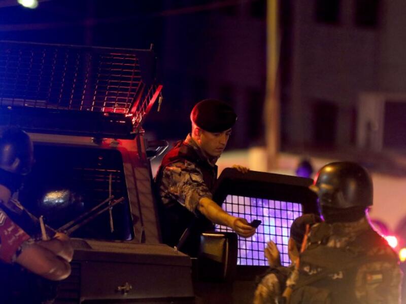 Two Jordanians were killed near the Israeli embassy in Amman on Sunday (Khalil Mazraawi/AFP)