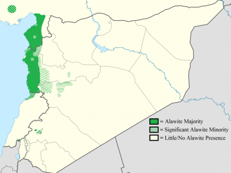 Founded in the 9th century, Alawi later split into confederations, then tribes. It also divided into Turkish and Arab wings, each with unique beliefs. Followers traditionally live along Syria’s mountainous Mediterranean coast, concentrated around Latakia and in pockets near Hama and Homs. (Image: NordNordWest and Supreme Deliciousness) 
