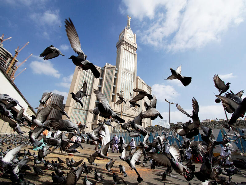 Skyline with Abraj Al Bait (Royal Clock Tower Makkah) in Mecca, Saudi Arabia.	Tallest hotel in the world,601 metres (Shutterstock/File Photo)