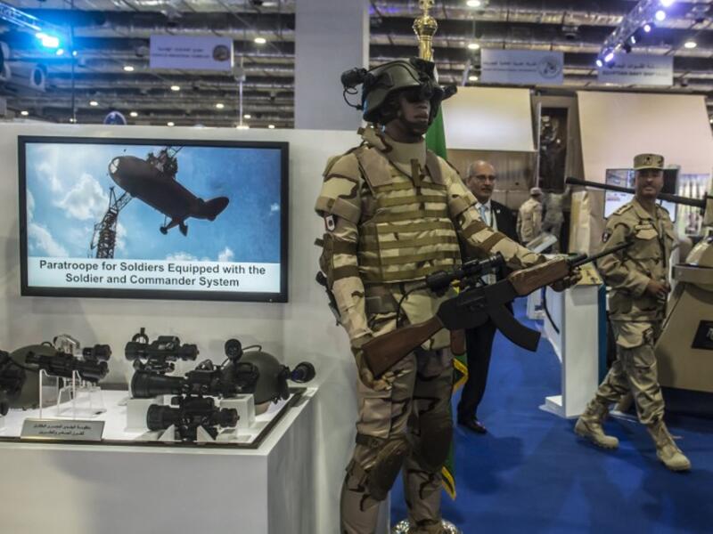 Visitors attend Egypt’s first Service Defence Exhibition in Cairo on December 3, 2018, at the International Exhibition Center. 
Khaled DESOUKI / AFP