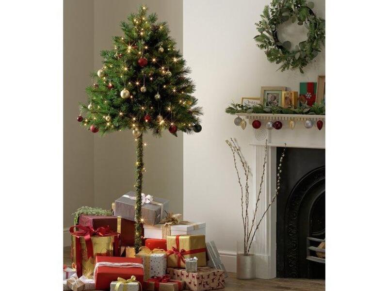 A British retailer's unusual Christmas tree is designed with branches only on the top half to protect from babies and cats. (Argos)