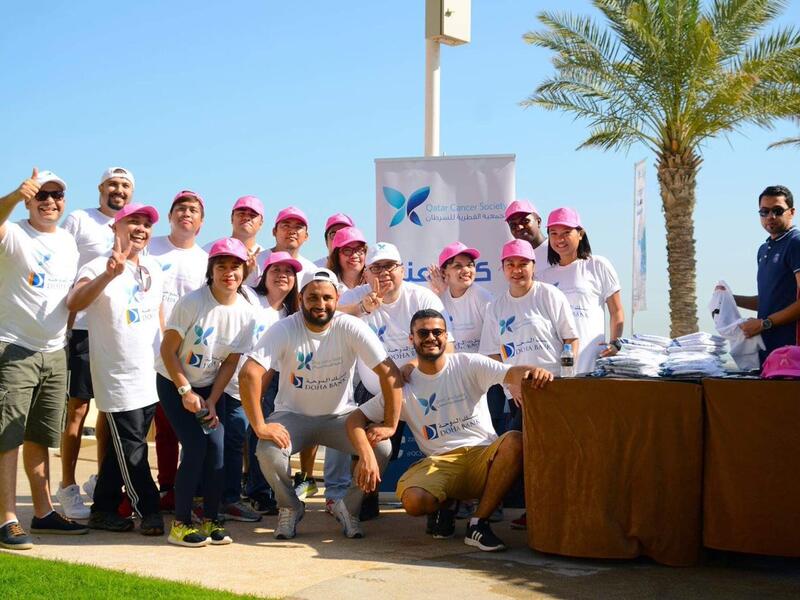 Doha Bank Breast Cancer Event Boot Camp. (Twitter/@Mega_Amihan)