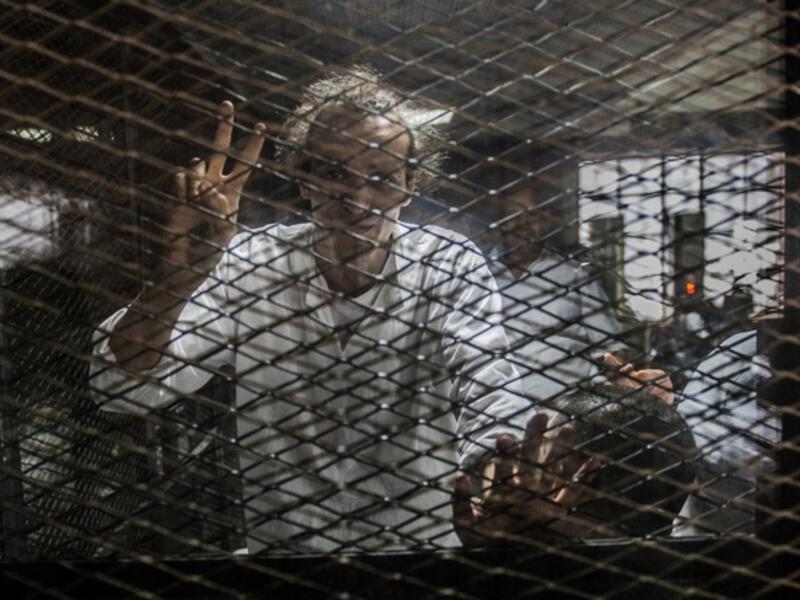 Photographer Mahmoud Abdel Shakour appears in an Egyptian court in August 2016. (AFP/File)