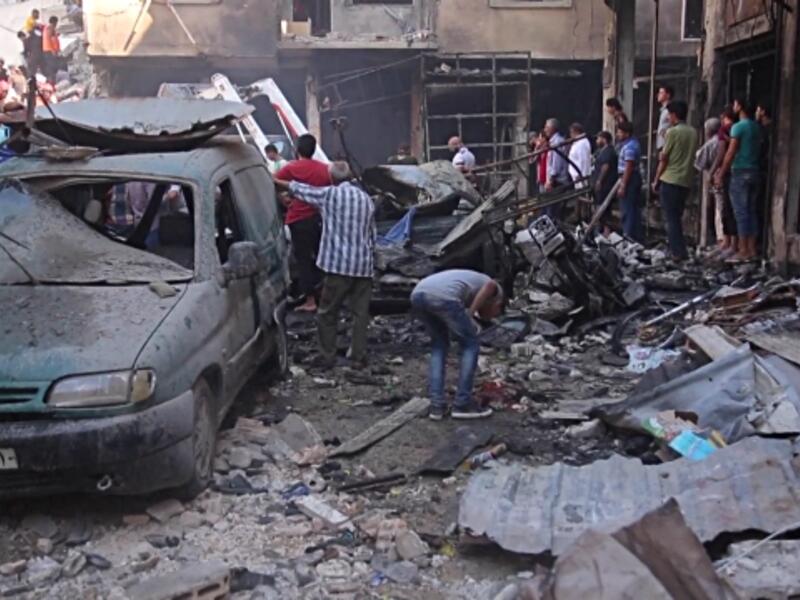 Air strikes on a market in the rebel-held northwestern city of Idlib. (AFP/File)
