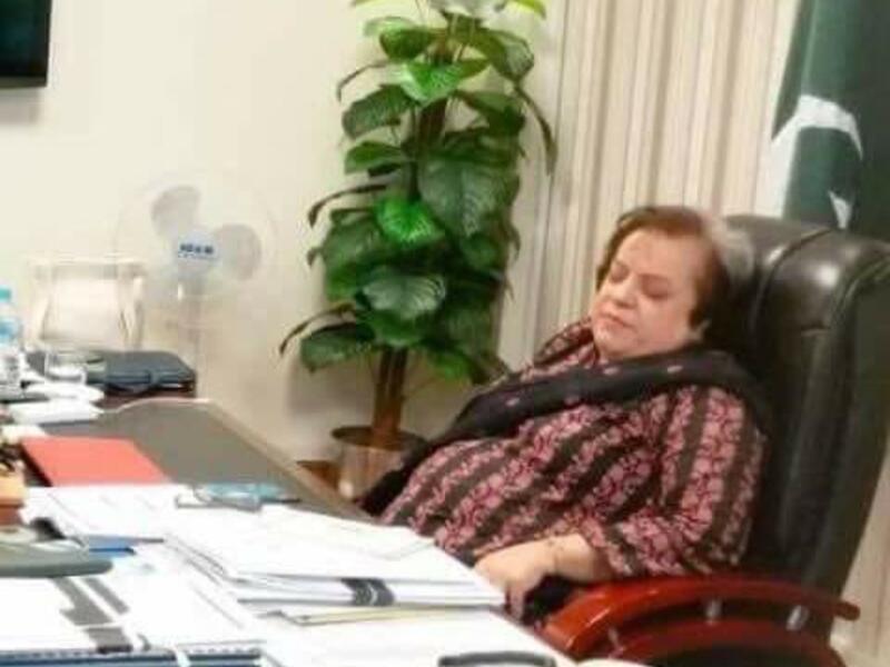Photo of Pakistan's Human Rights Minister sleeping in office goes viral. (Twitter)