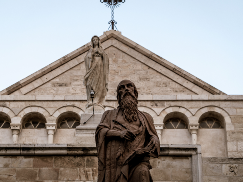 Temple of the Nativity in Bethlehem, Israel. The inner courtyard of the Temple (Shutterstock)
