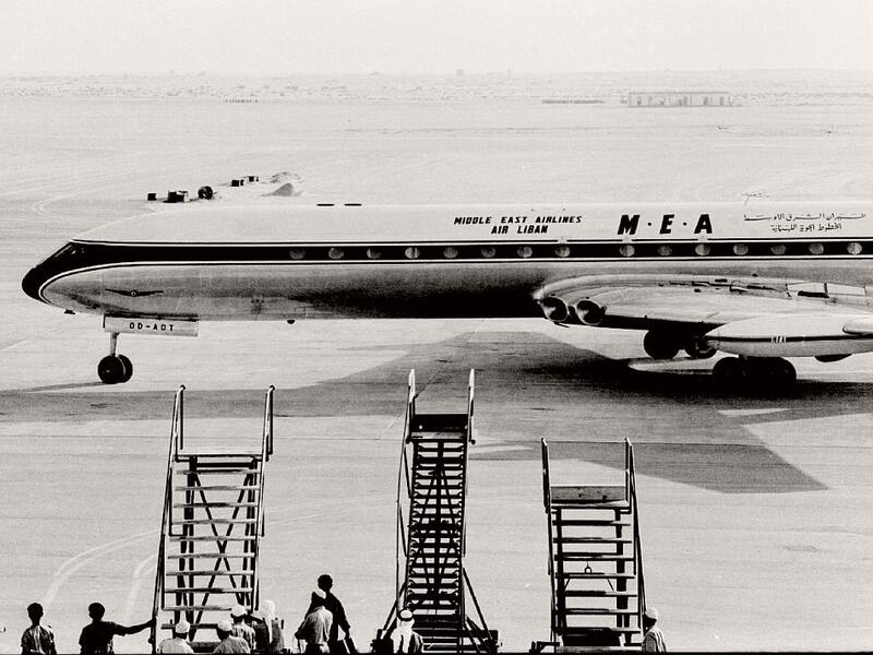 The first jet aircraft to land on the new runway at Dubai Airport was a Comet from Middle East Airlines in 1965