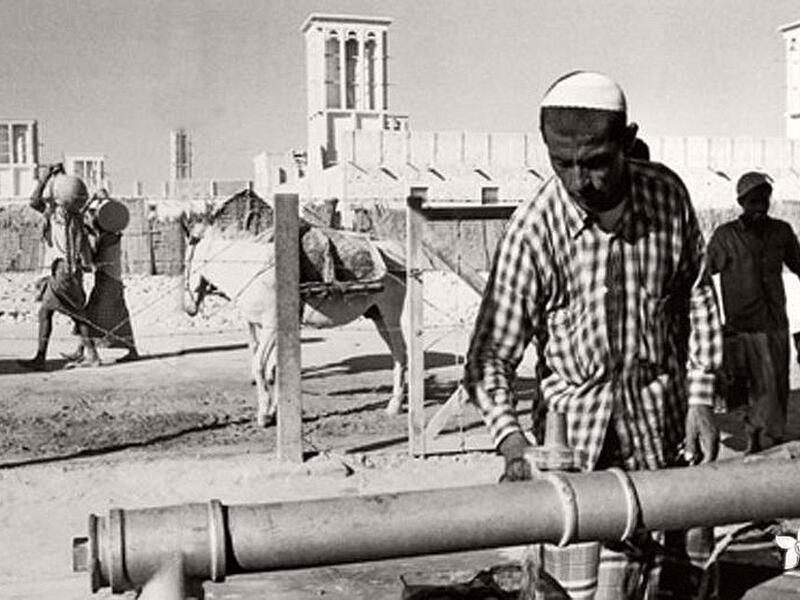 Water supplying in Dubai, ca.1960s 