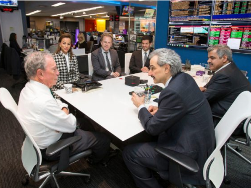  Prince Alwaleed Bin Talal met with founder of Bloomberg and former Mayor of New York Michael Bloomberg.  (Kingdom Holding Company)