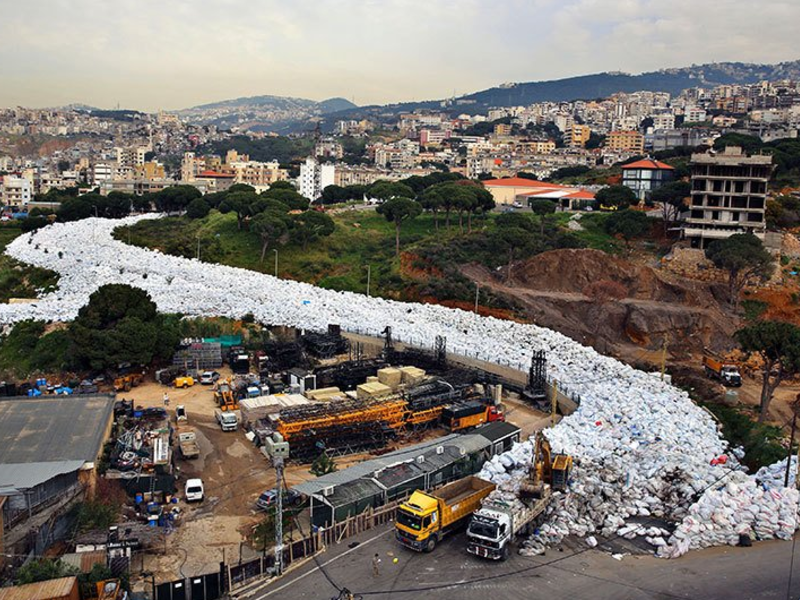 Beirut's "river of garbage," the result of government incompetence. (Photo: Twitter/@TRH_WandC)