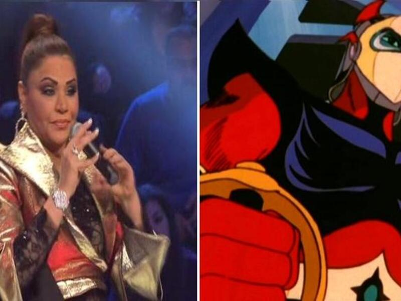 الشخصية الكرتونية "غريندايزر" والفنانة أحلام