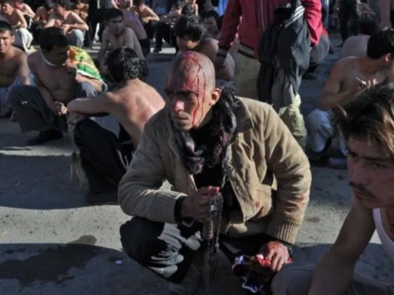 Muslims all observe the commemoration of Ashura: But for Shia Muslims it is marked uniquely by a grieving,
funereal tone, and it is primarily claimed as a Shia affair: Shias, at 15% of world Muslims have their hubs in Lebanon, Yemen, 
Bahrain, Pakistan, Iran, Albania, Afghanistan (pictured), Iraq and Azerbaijan where Ashura is a national holiday.