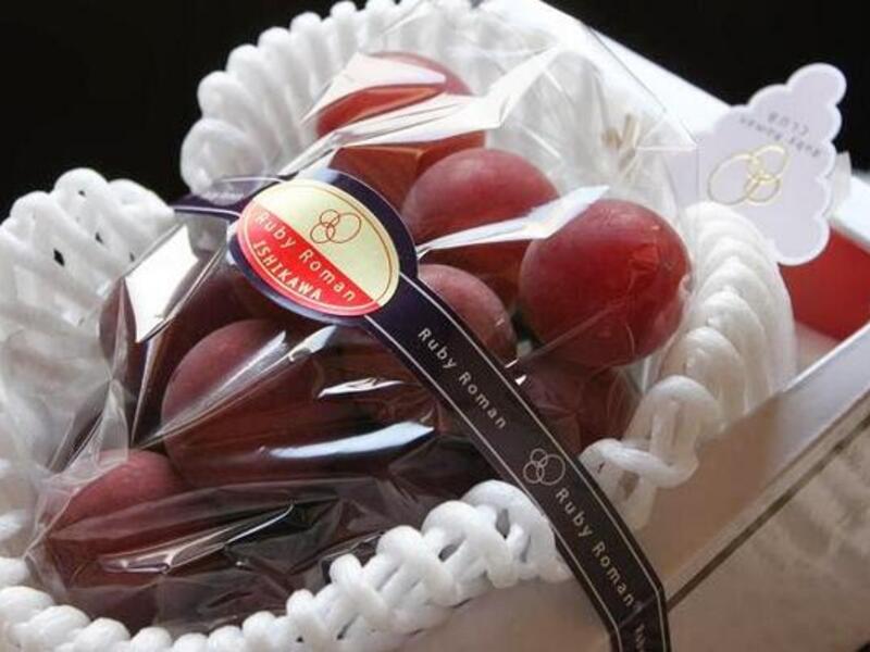 Japanese Ruby Roman grapes - $5,400 a bunch
Ruby Roman, the grapes must meet a series of strict criteria, including have an individual weight of at least 20 grams, a sugar content of more than 18 per cent and a deep, red colour (Twitter)
