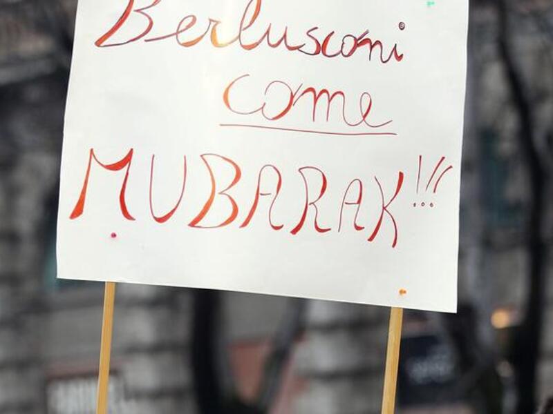 The Italian leader compared to the Egyptian leader:  Berluscone is like Mubarak.