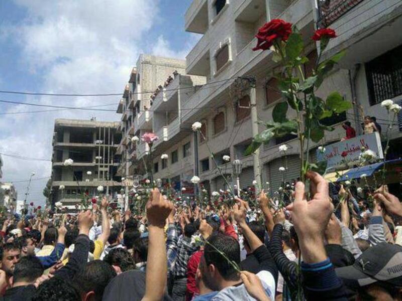 Syria valentine's protest conflict