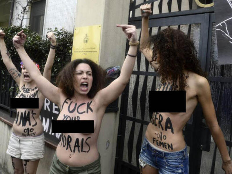 Topless Jihad Milan Italy