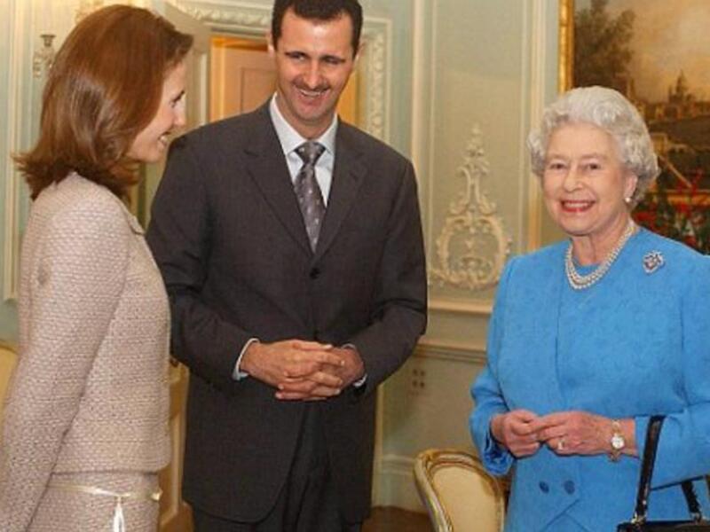 آل الأسد مع ملكة بريطانيا