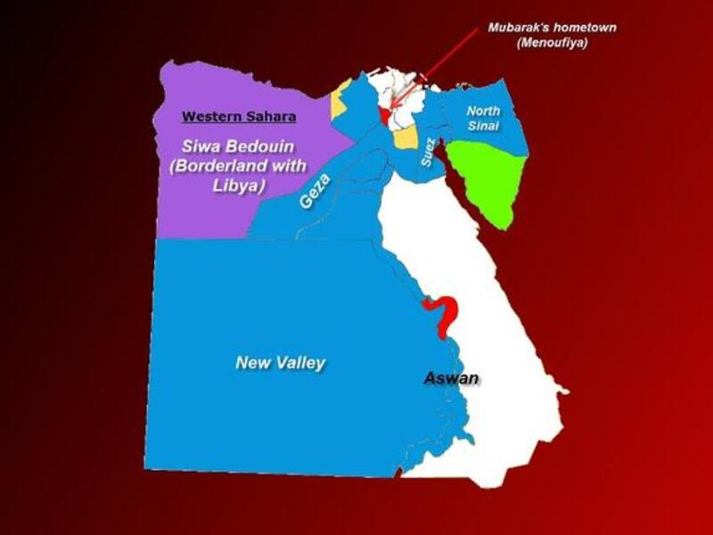 Egypt vote map: regional spread of votes