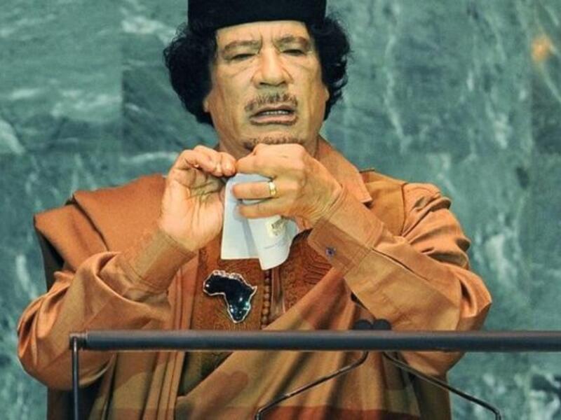 We need to change the UN literature- it is long due a change, he announces in 2009, ripping documentation dramatically. (He still hasn’t got rid of his green book.)