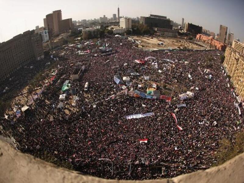 مشهد من ميدان التحرير في القاهرة