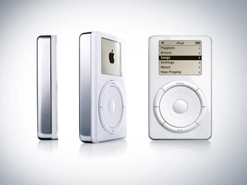The original iPod, 2001: This first digital music player-  the forerunner to many copycats, as the MP3 players. 
This compact appendage blew the walk-man & the disc-man out of the water, and for many made running and gym sessions
with favorite playlists an altogether lighter experience. This mini Apple was a turning point for the music industry.