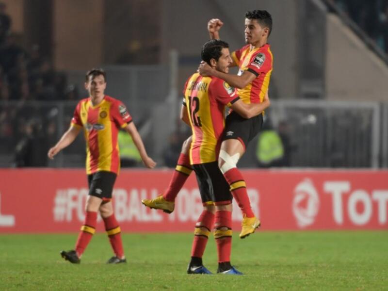 سعد بقير نجم الترجي التونسي يحتفل بهدف له خلال مباراة إياب نهائي دوري أبطال إفريقيا أمام الأهلي المصري والتي انتهت بفوز التونسيين بنتيجة 3-0
