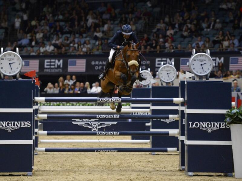 LONG BEACH, CA - OCTOBER 2: Nayel Nassar of Egypt during the Longines Grand Prix event at the Longines Masters of Los Angeles 2016 at the Long Beach Convention Center on October 2, 2016 in Long Beach, California. Robert Laberge/Getty Images/AFP