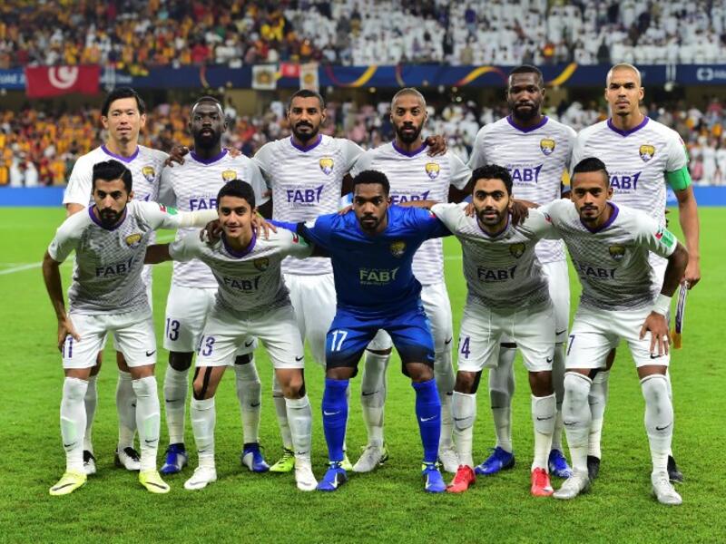 فريق العين الإماراتي قبل خوضه مباراة الدور الثاني من كأس العالم للأندية 2018 أمام الترجي التونسي بطل إفريقيا