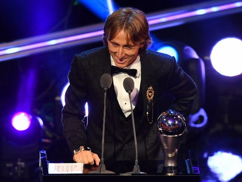 المركز الأول: لاعب الوسط الكرواتي لوكا مودريتش (ريال مدريد) بنسبة 29.95%