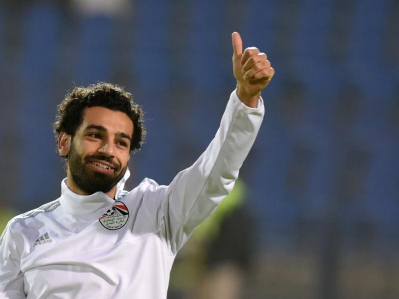 Egypt's Mohamed Salah gestures as he takes part in a training session prior to the international friendly football match between Egypt and Tunisia at the Cairo International Stadium in the Egyptian capital on January 8, 2017.

MOHAMED EL-SHAHED / AFP