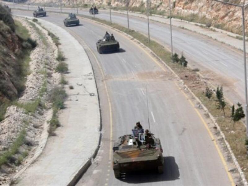 Syrian army tanks in Deraa province
