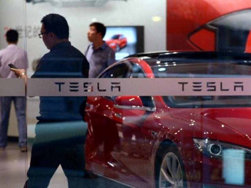 A Tesla showroom in Beijing, China. (AFP/Wang Zhao)