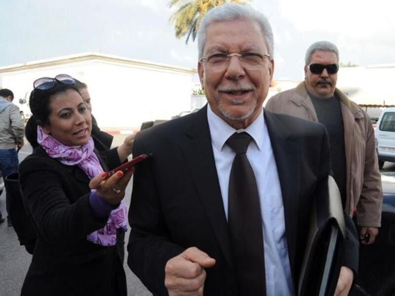 Tunisian "Nidaa Tounes" party general secretary Taieb Baccouche arrives for a meeting as part of the dialogue between ruling Islamists and the opposition aimed at ending a two-month political crisis. [AFP]