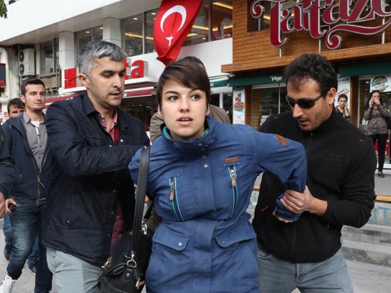 A Turkish teacher is arrested for protesting in Turkey. Many of the women reportedly arrested after giving birth in Turkey were teachers. (file photo)