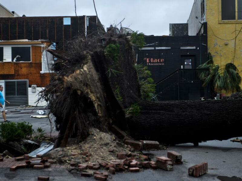 Storm damage is seen after Hurricane Michael in Panama City, Florida on October 10, 2018. (Brendan Smialowski / AFP)