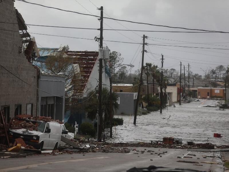 The hurricane hit the Florida Panhandle as a category 4 storm. (Joe Raedle/Getty Images/AFP)