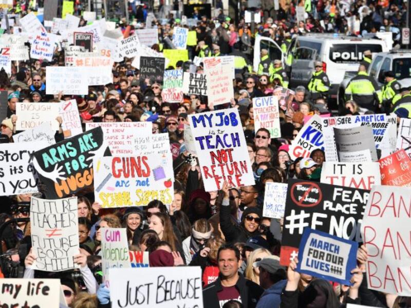 People arrive for the March For Our Lives rally against gun violence in Washington, DC (AFP/ File Photo)