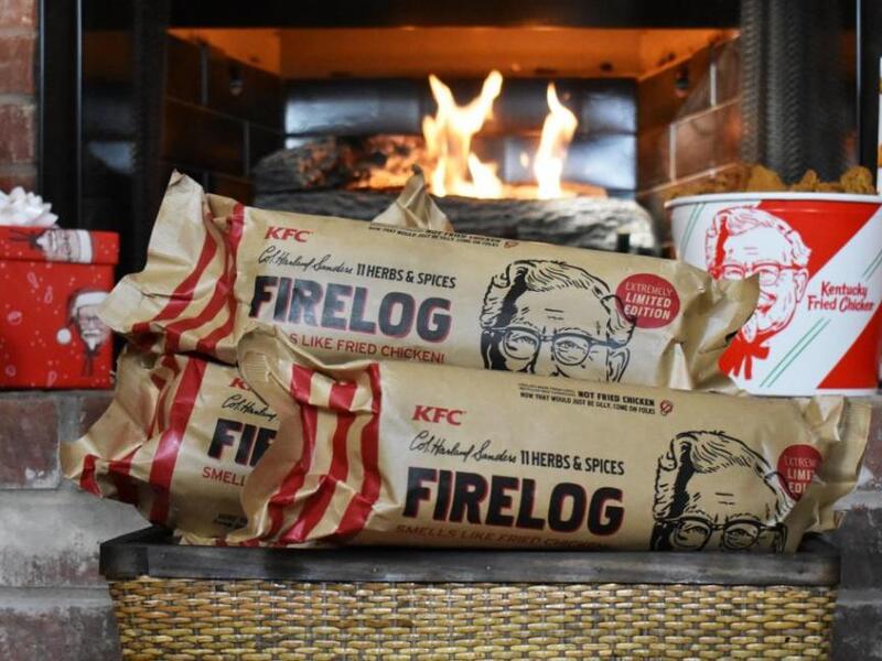 Kentucky Fried Chicken is selling fire logs designed to smell like the chain's fried chicken. (Photo courtesy of KFC)