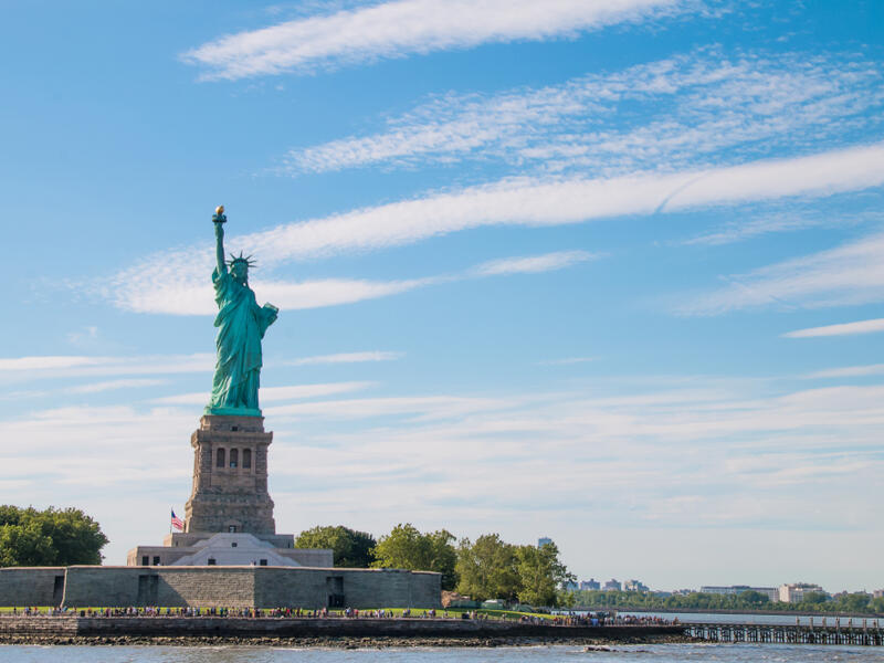 The Statue of Liberty is a colossal neoclassical sculpture on Liberty Island in New York Harbor, United States. (Shutterstock/ File Photo)