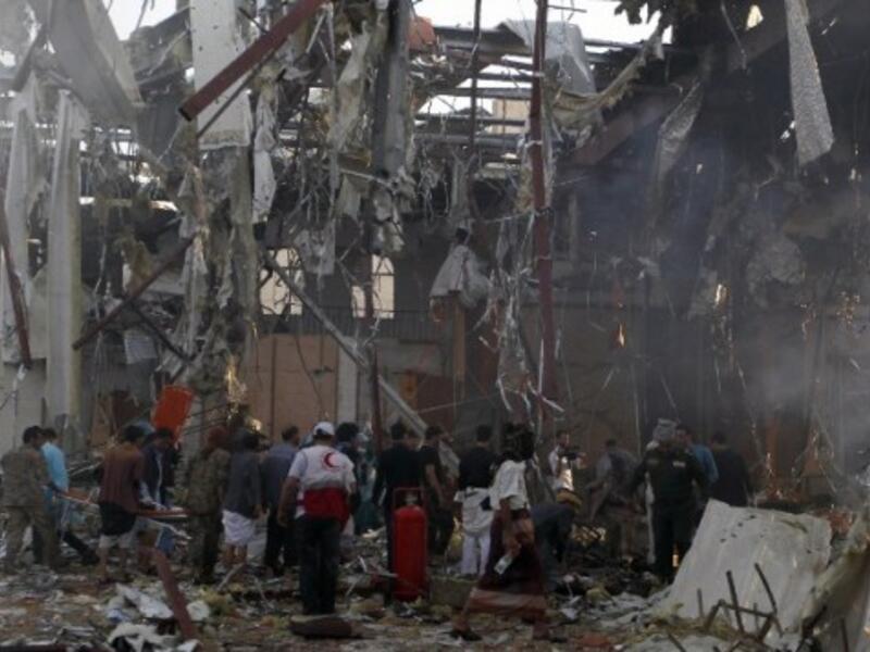 The aftermath of the October 8th bombing of a funeral in Sana'a, Yemen (AFP/Mohammed Huwais)
