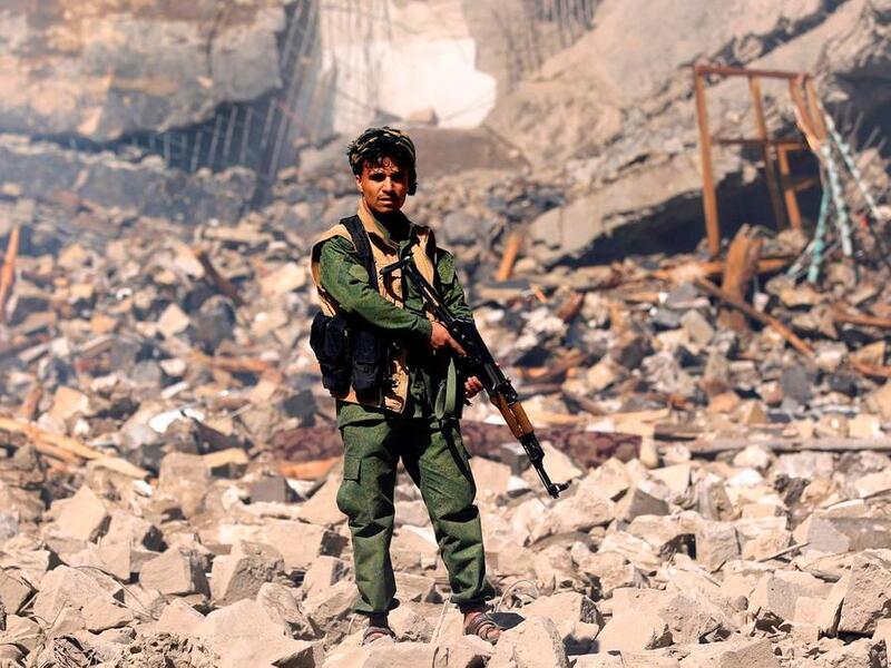 A Houthi rebel fighter in the Yemeni capital Sanaa on Tuesday. (AFP/ File photo)