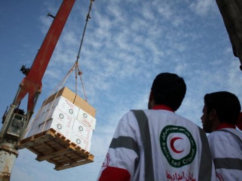 The Iranian Red Crescent delivered a shipment of aid to Yemen on March 31, 2015. (AFP/File)