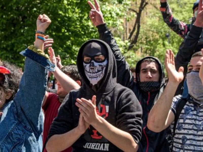 Demonstrators in Armenia march to protest the shift of the former president into the position of prime minister (AFP/File Photo)	