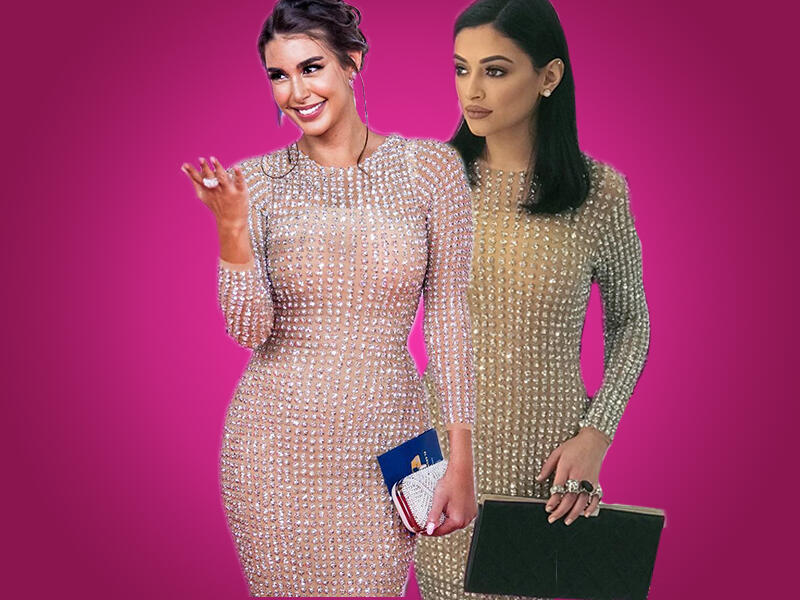 Shawq El Hadi Al-Hadi chose a crystal-clear dress by designer Youssef Al-Jasmi which started the comparison between her and the Egyptian star Yasmin Sabri that wore it before her.