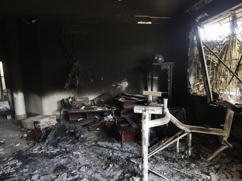 The aftermath of the 2012 attack on the US consulate in Benghazi. (AFP/File)